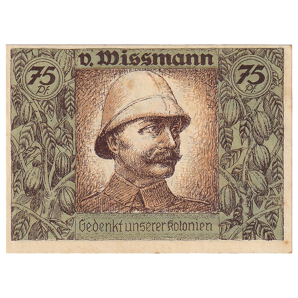 Geldschein, Deutschland, Berlin, 75 Pfennig, portrait 1, 1922 UNZ- Mehl:88.3