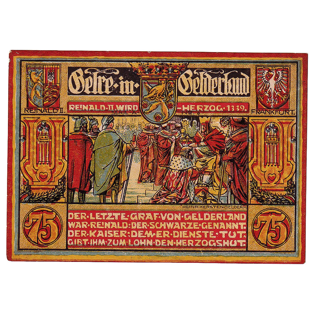 Banknote, Germany, Geldern, 75 Pfennig, personnage 1922-08-21 UNC(63) Mehl:415.1