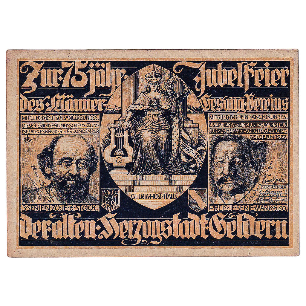Banconote, Germania, Geldern, 75 Pfennig, militaire 1922-08-21, SPL Mehl:415.3