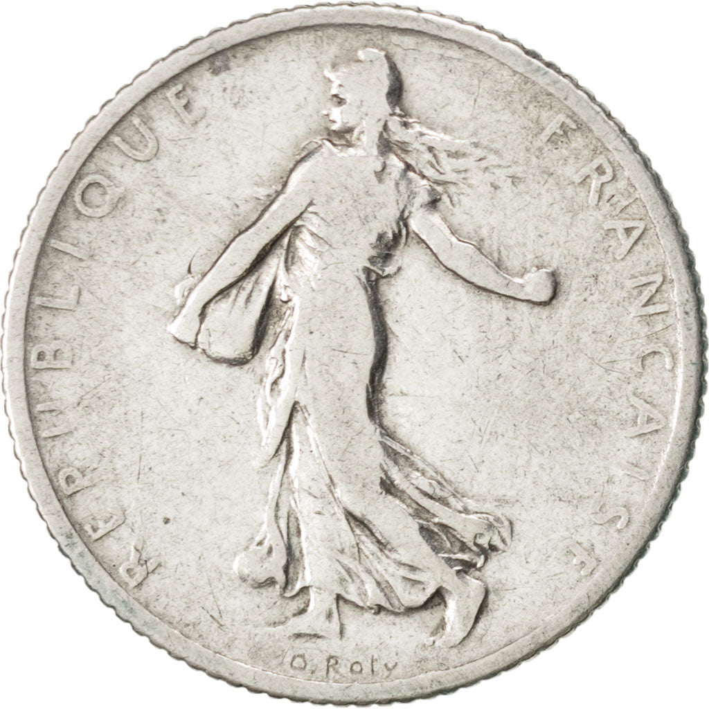 FRANCE, Semeuse, Franc, 1902, Paris, KM #844.1, VF(20-25), Silver, 23, Gadoury..