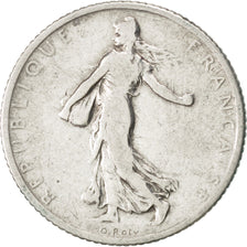 FRANCE, Semeuse, Franc, 1902, Paris, KM #844.1, VF(20-25), Silver, 23, Gadoury..