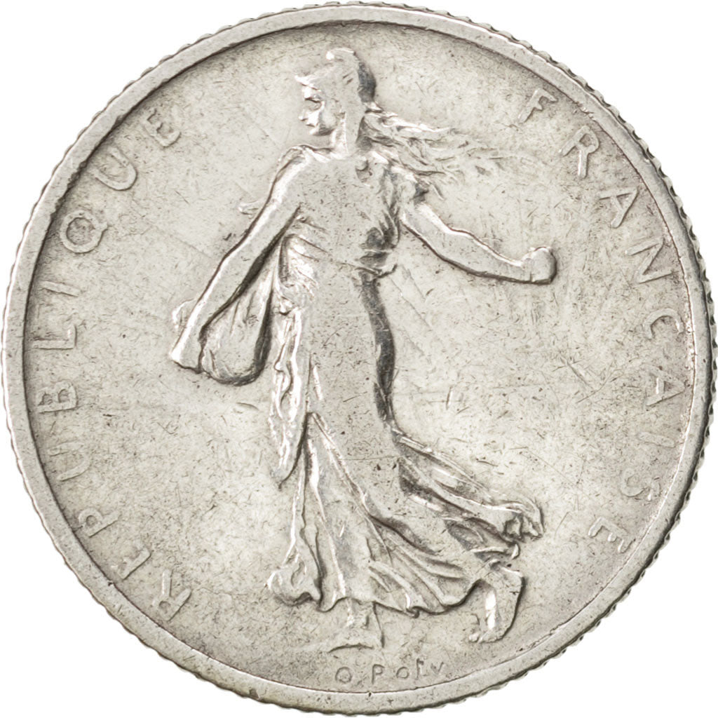 FRANCE, Semeuse, Franc, 1902, Paris, KM #844.1, VF(20-25), Silver, 23, Gadoury..