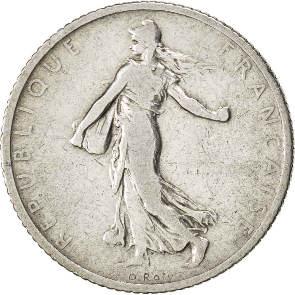 FRANCE, Semeuse, Franc, 1902, Paris, KM #844.1, VF(20-25), Silver, 23, Gadoury..