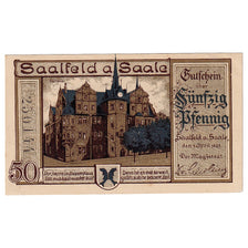 Banknote, Germany, Saalfeld, 50 Pfennig, personnage, 1921 UNC(63) Mehl:1155.2