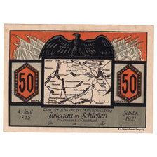 Banknote, Germany, Striegau, 50 Pfennig, aigle, 1921, AU(55-58), Mehl:1284.1