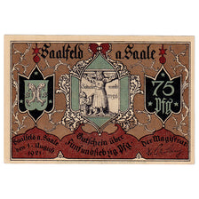 Banknote, Germany, Saalfeld, 75 Pfennig, rue, 1921, UNC(63) Mehl:1155.5a