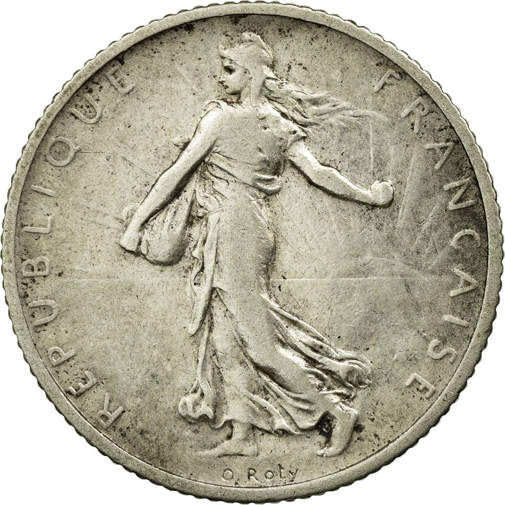 Coin, France, Semeuse, Franc, 1908, VF(30-35), Silver, KM:844.1, Gadoury:467