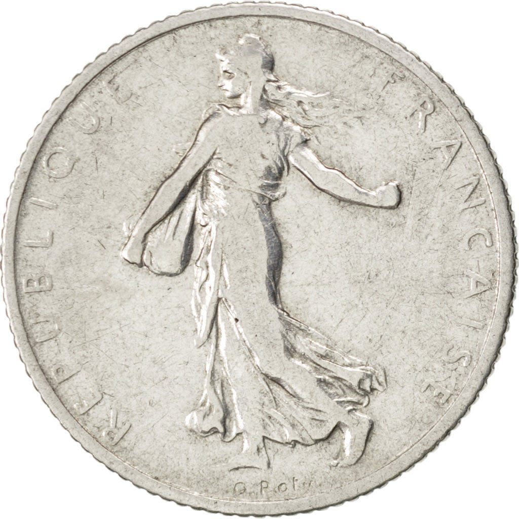 FRANCE, Semeuse, Franc, 1910, Paris, KM #844.1, VF(20-25), Silver, 23, Gadoury..