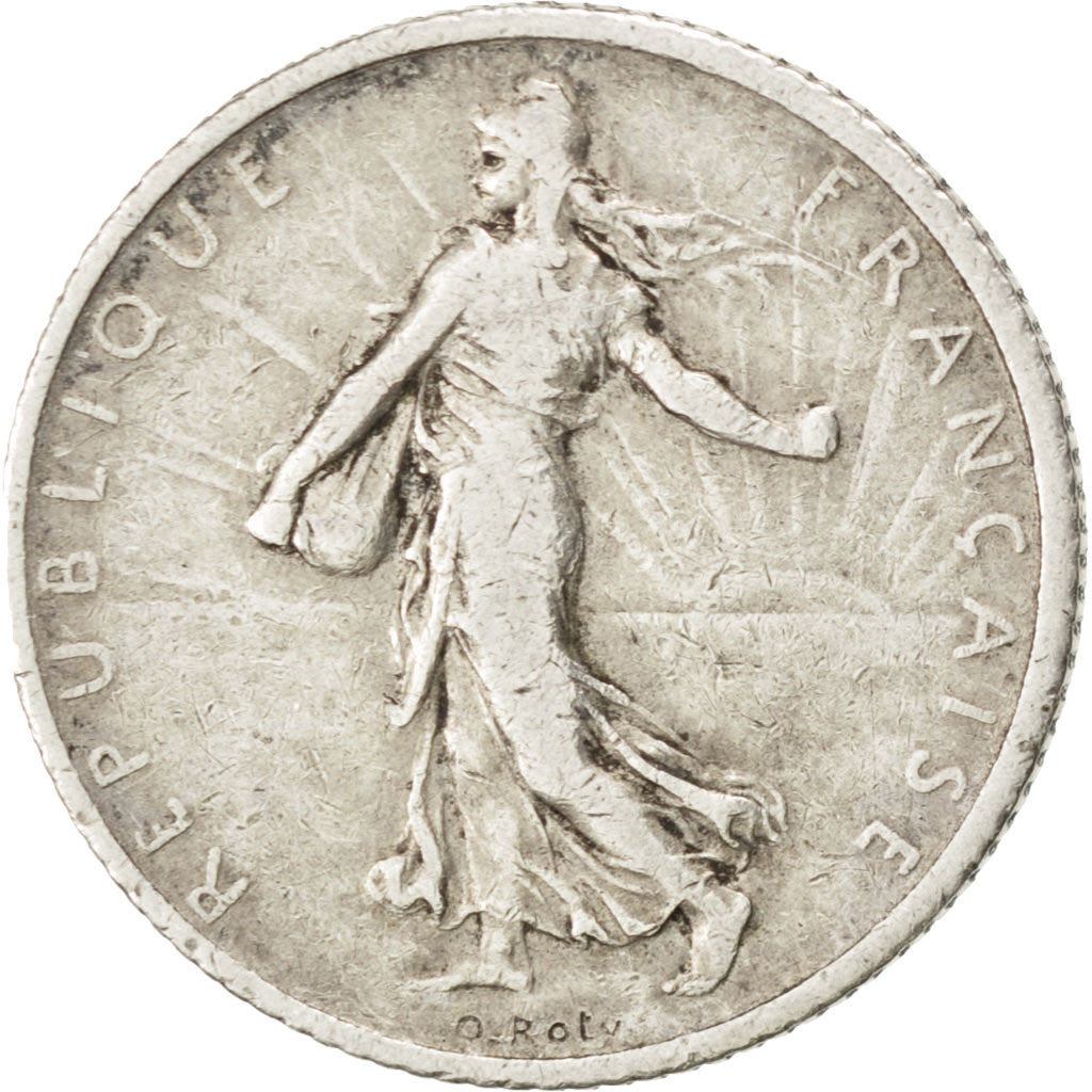 Coin, France, Semeuse, Franc, 1912, VF(30-35), Silver, KM:844.1, Gadoury:467