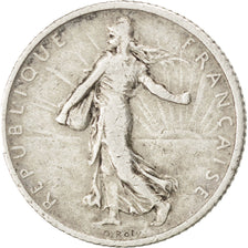 Coin, France, Semeuse, Franc, 1912, VF(30-35), Silver, KM:844.1, Gadoury:467