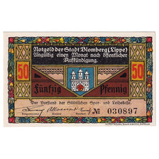 Banknote, Germany, Blomberg, 50 Pfennig, Cour, 1921, UNC(63), Mehl:122.1a