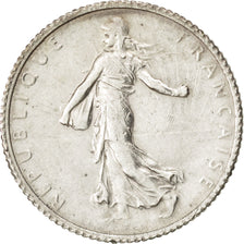 FRANCE, Semeuse, Franc, 1917, Paris, KM #844.1, AU(55-58), Silver, 23, Gadoury..