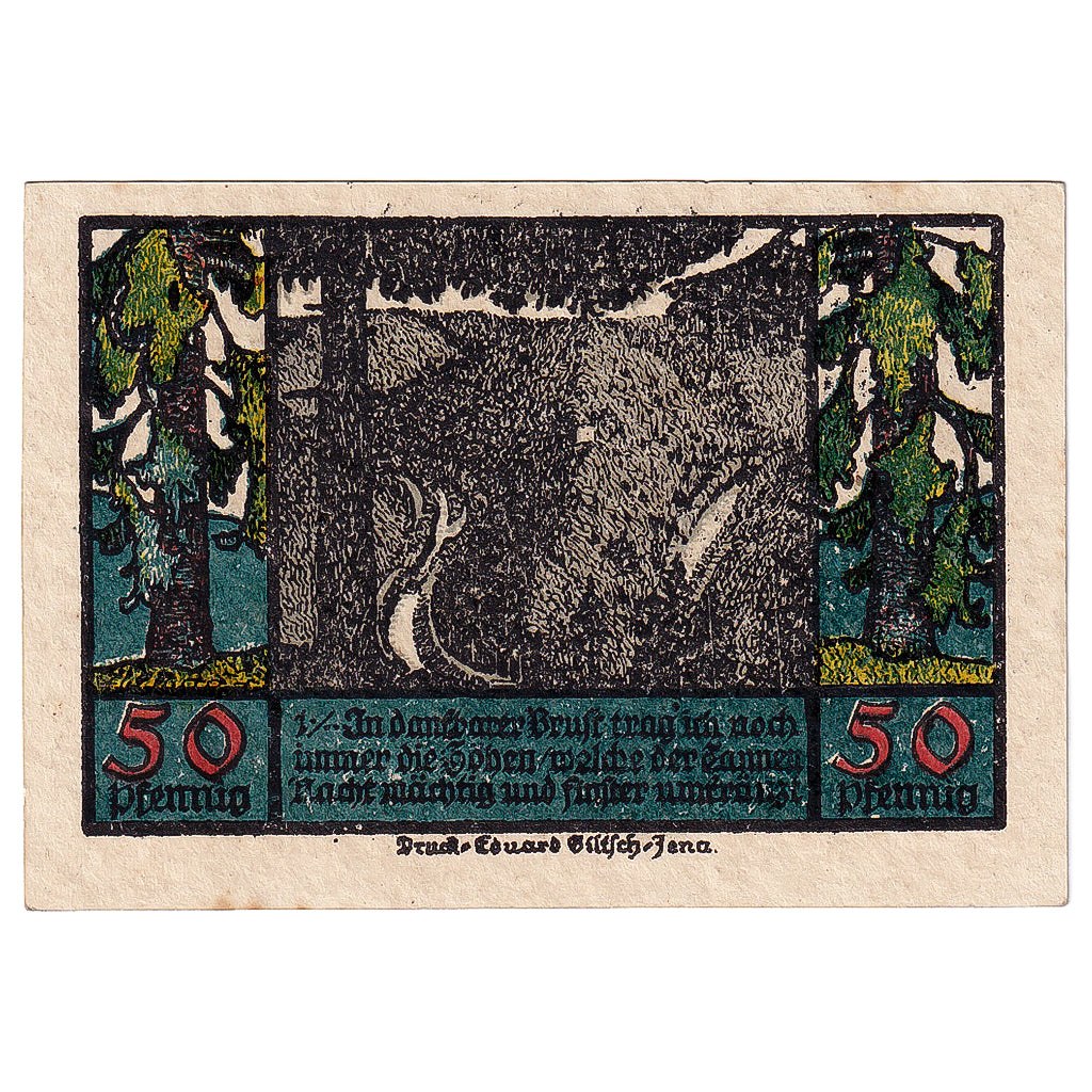 Billet, Allemagne, schwarzburg, 50 Pfennig, aigle 1922-08-31, SPL Mehl:1208.2