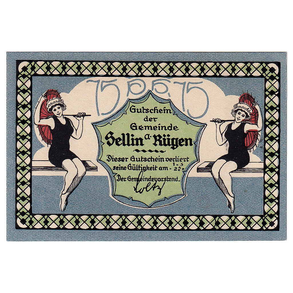 Banconote, Germania, Sellin a Rügen, 75 Pfennig, mer 1922-03-01, SPL Mehl:1219.1