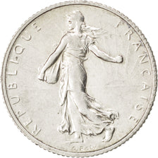 FRANCE, Semeuse, Franc, 1918, Paris, KM #844.1, AU(55-58), Silver, 23, Gadoury..