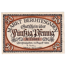 Banknote, Germany, Berchtesgaden, 50 Pfennig, village, 1920 UNC(63) Mehl:76.3a