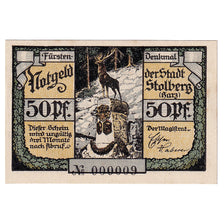 Banknote, Germany, Stolberg, 50 Pfennig, statue, 1921, UNC(63), Mehl:1273.1
