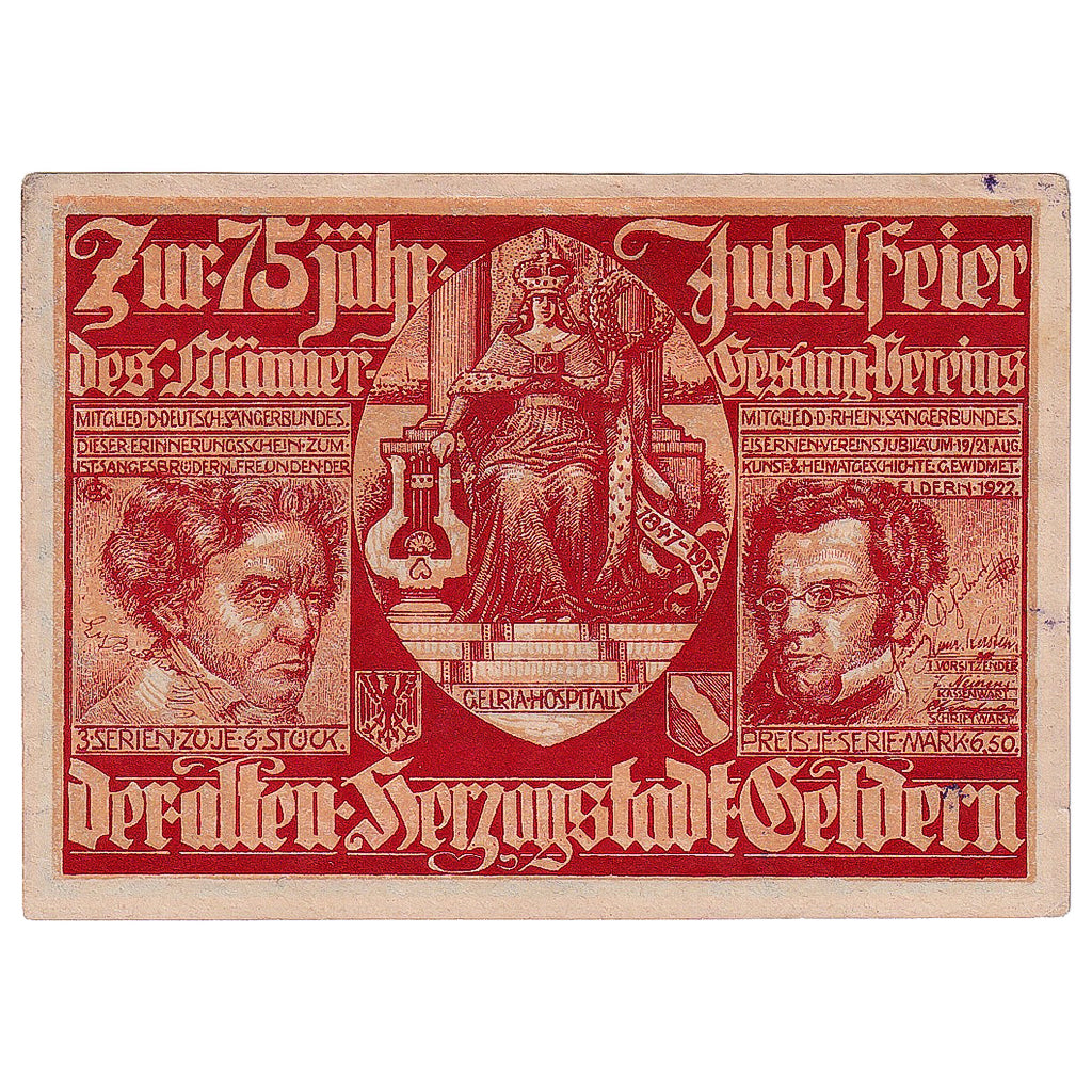 Banknote, Germany, Geldern, 75 Pfennig, dragon 1922-08-21, AU(55-58) Mehl:415.1