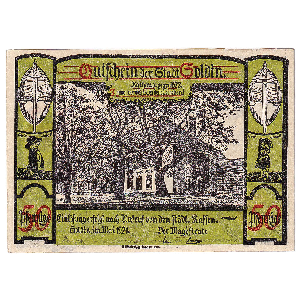 Banknote, Germany, Soldin, 50 Pfennig, aigle, 1921, UNC(63), Mehl:1235.2a