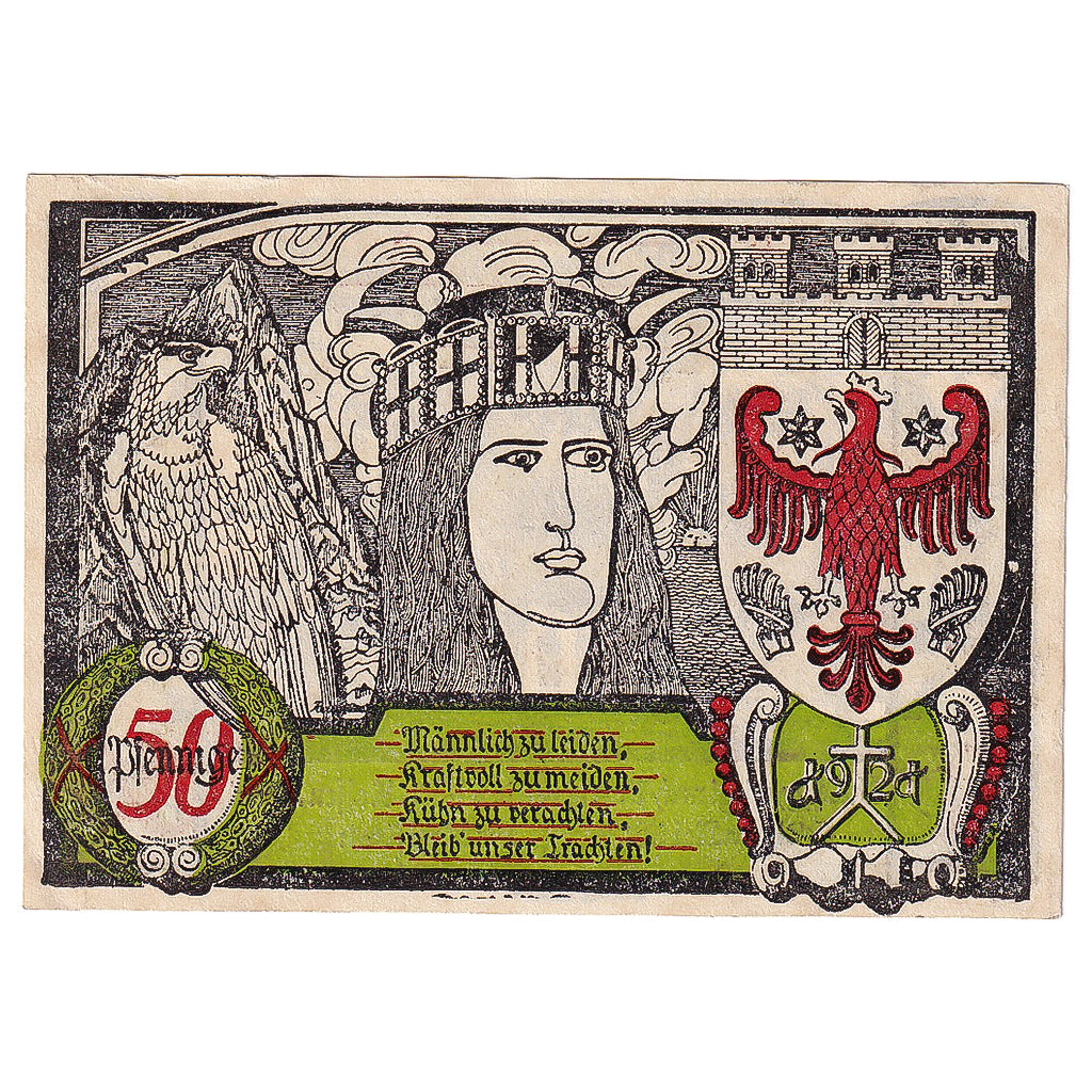Banknote, Germany, Soldin, 50 Pfennig, aigle, 1921, UNC(63), Mehl:1235.2a