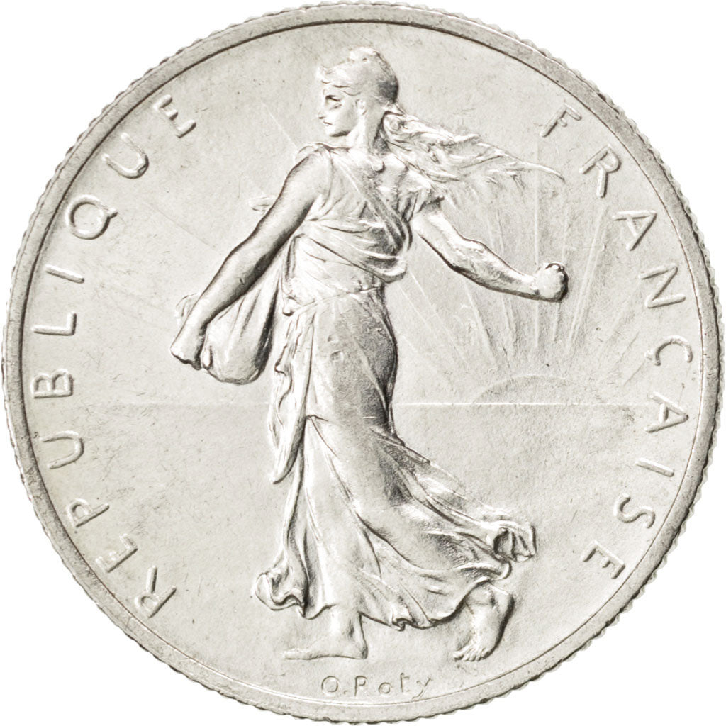 FRANCE, Semeuse, 2 Francs, 1915, Paris, KM #845.1, AU(55-58), Silver, 27,...