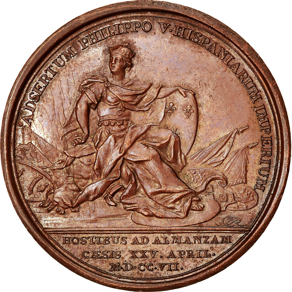 France, Médaille, Louis XIV, Bataille d'Almanzara, History, 1707, Mauger