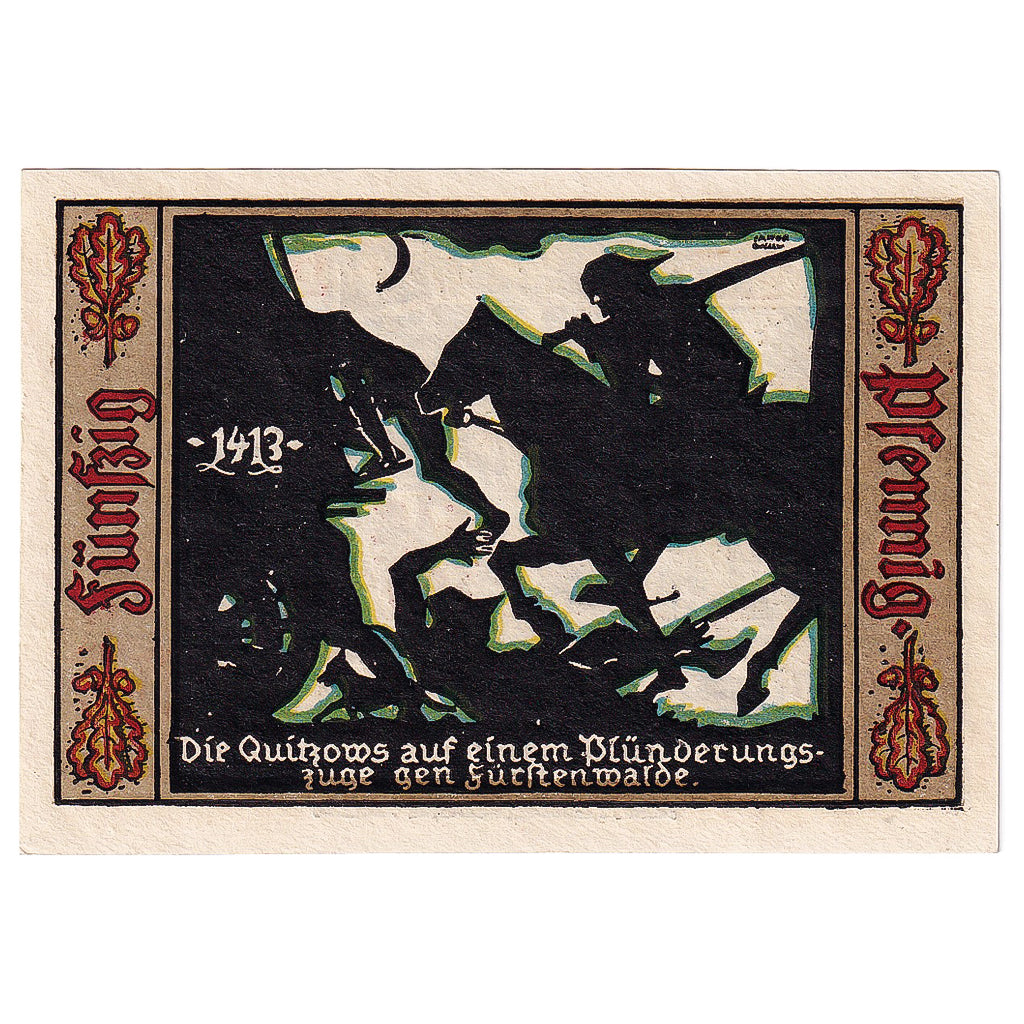 Banknote, Germany, Fürstenwalde, 50 Pfennig, guerre, 1921, UNC(63), Mehl:403.1a