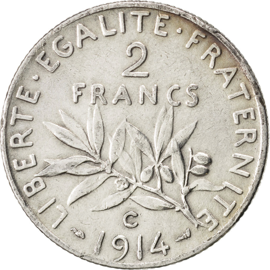 IIIème République, 2 Francs Semeuse 1914 Castelsarrasin, KM 845.2