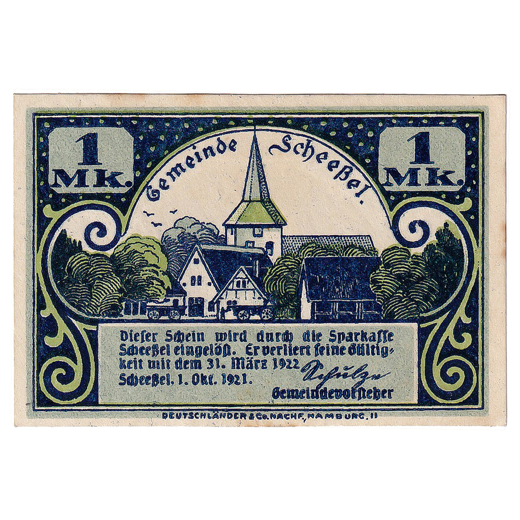 Banknote, Germany, Scheebel, 1 Mark, portrait, 1922 UNC(63) Mehl:1174.2