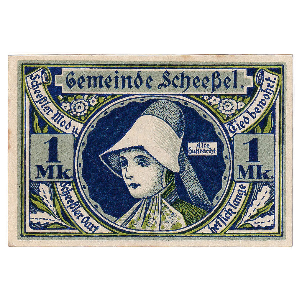 Banknote, Germany, Scheebel, 1 Mark, portrait, 1922 UNC(63) Mehl:1174.2