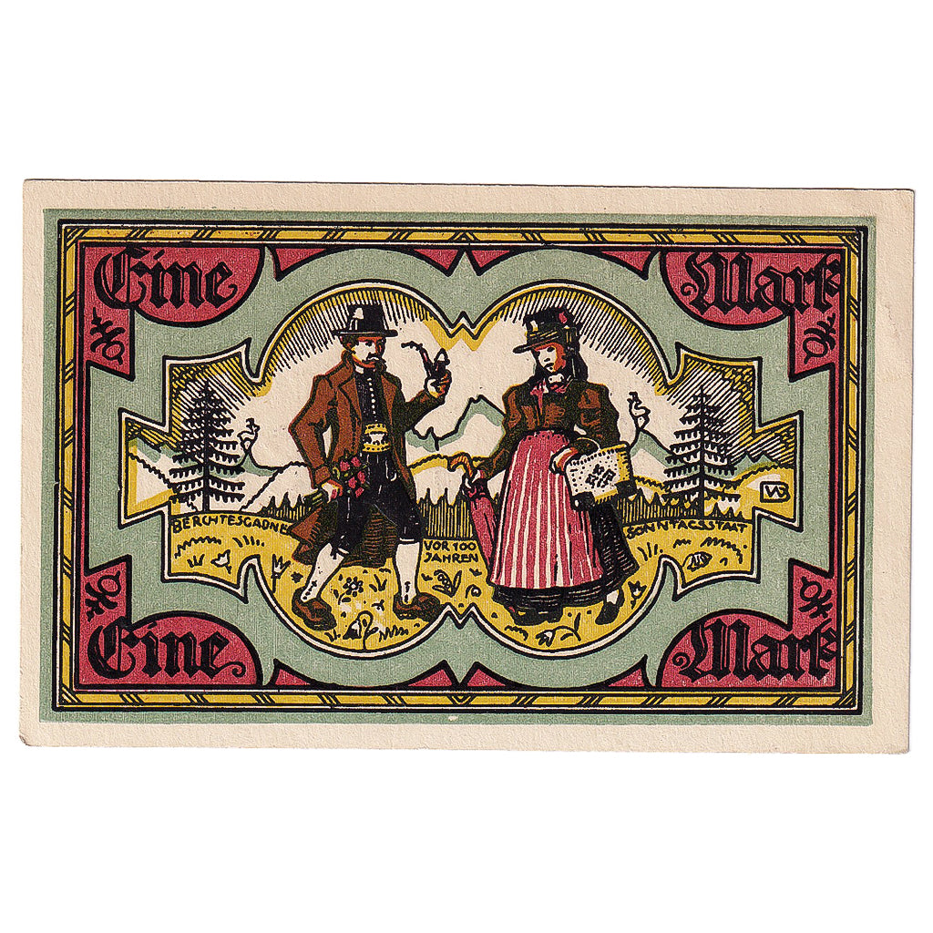 Banknote, Germany, Berchtesgaden, 1 Mark, personnage, 1920 UNC(63) Mehl:76.6