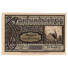 Banknote, Germany, Arys, 75 Pfennig, aigle, 1921 UNC(63) Mehl:47.1b