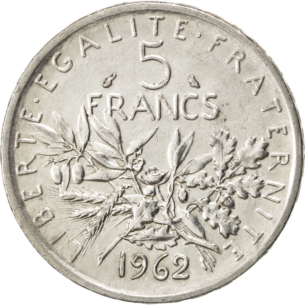 Moneta, Francia, Semeuse, 5 Francs, 1962, SPL-, Argento, KM:926, Gadoury:770