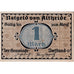 Banknote, Germany, Altheide, 1 Mark, Monument, 1921, UNC(63), Mehl:28.1