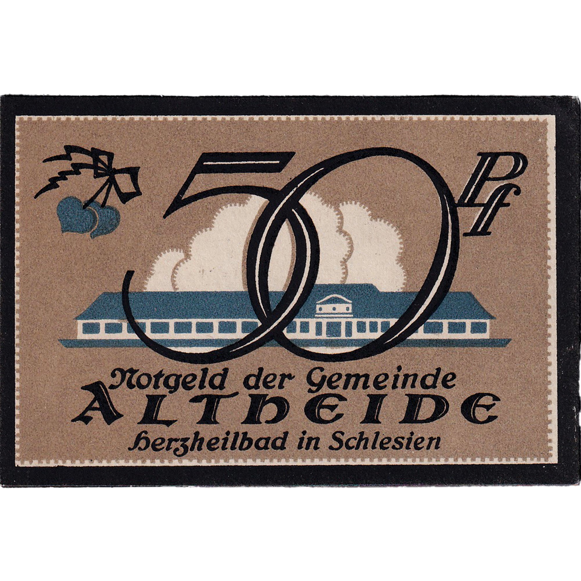 Billet, Allemagne, Altheide, 50 Pfennig, fontaine, 1921, SPL, Mehl:28.1