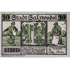 Banconote, Germania, Salzwedel, 10 Pfennig, tour, 1921 SPL Mehl:1162.1a