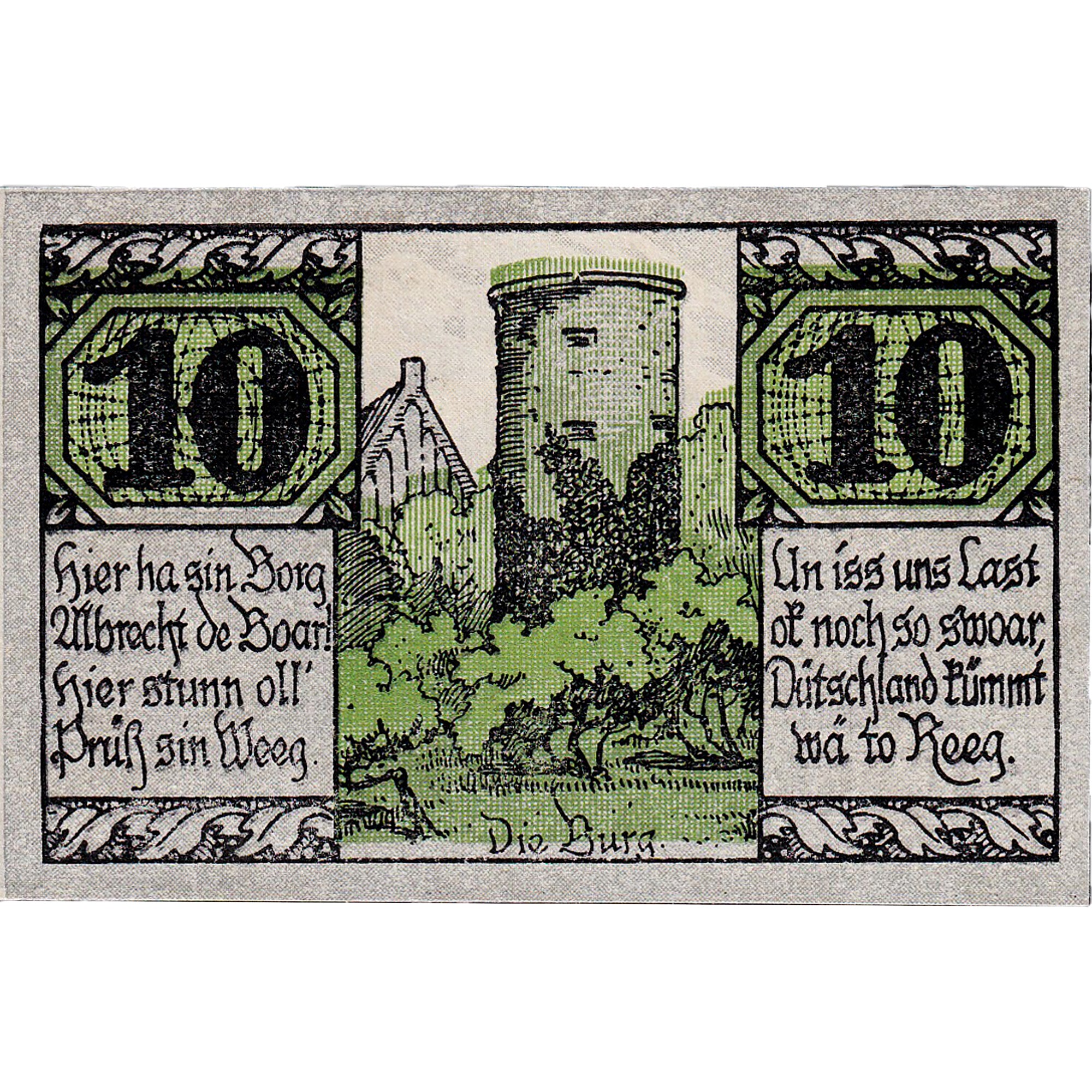 Banconote, Germania, Salzwedel, 10 Pfennig, tour, 1921 SPL Mehl:1162.1a