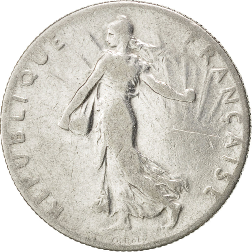 FRANCE, Semeuse, 50 Centimes, 1907, Paris, KM #854, VF(20-25), Silver, 18.1,...