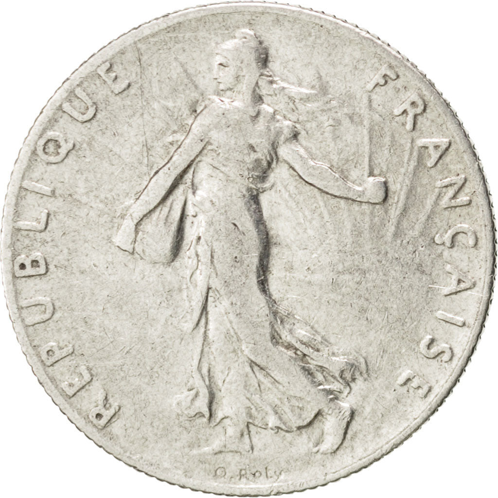 FRANCE, Semeuse, 50 Centimes, 1909, Paris, KM #854, VF(30-35), Silver, 18.1,...