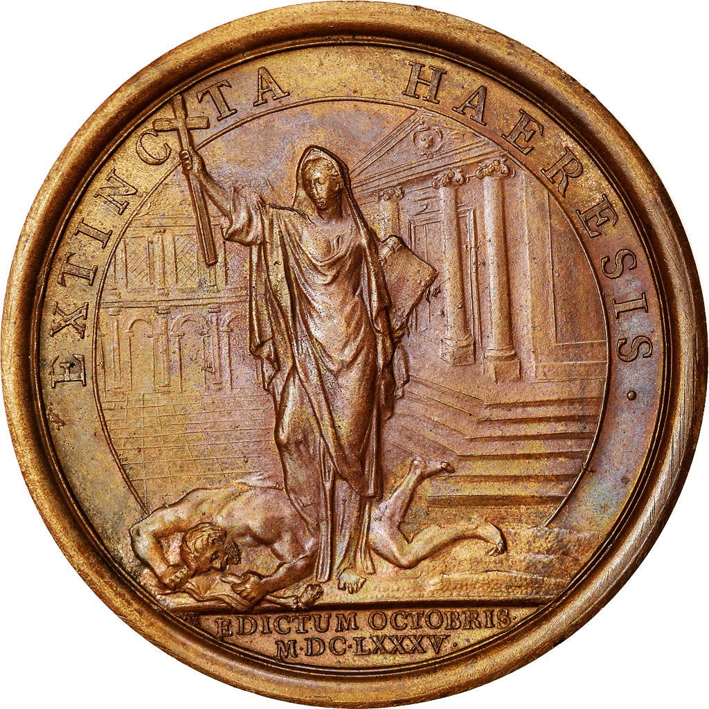 France, Medal, Louis XIV, Révocation de l'Edit de Nantes, History, 1685