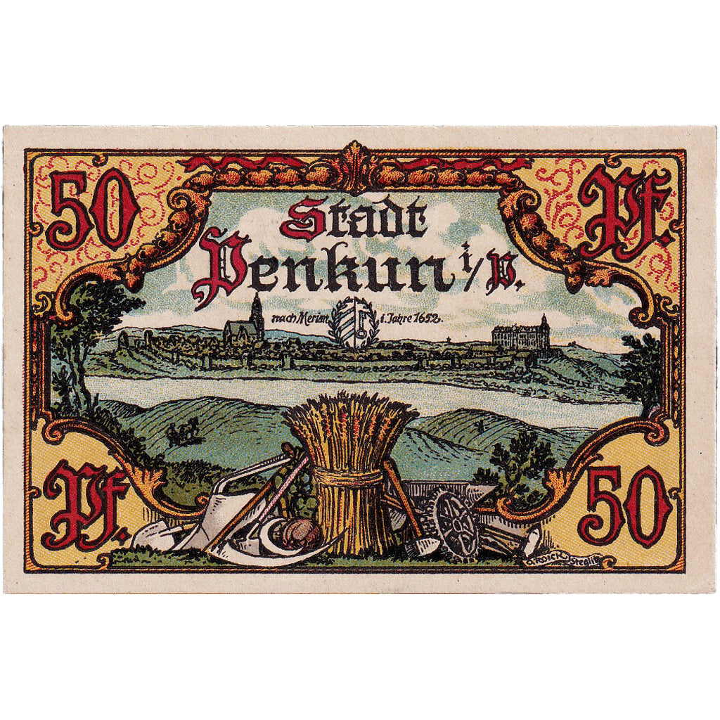Banconote, Germania, Penkun, 50 Pfennig, aigle, 1921 SPL Mehl:1054.1