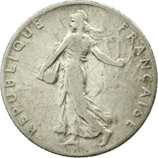 Moneda, Francia, Semeuse, 50 Centimes, 1911, BC+, Plata, KM:854, Gadoury:420