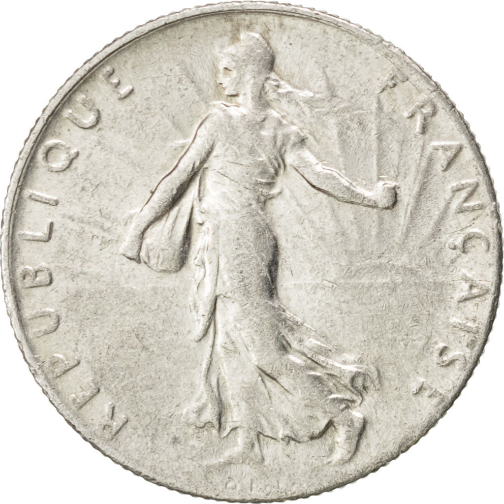 FRANCE, Semeuse, 50 Centimes, 1920, Paris, KM #854, AU(55-58), Silver, 18.1,...