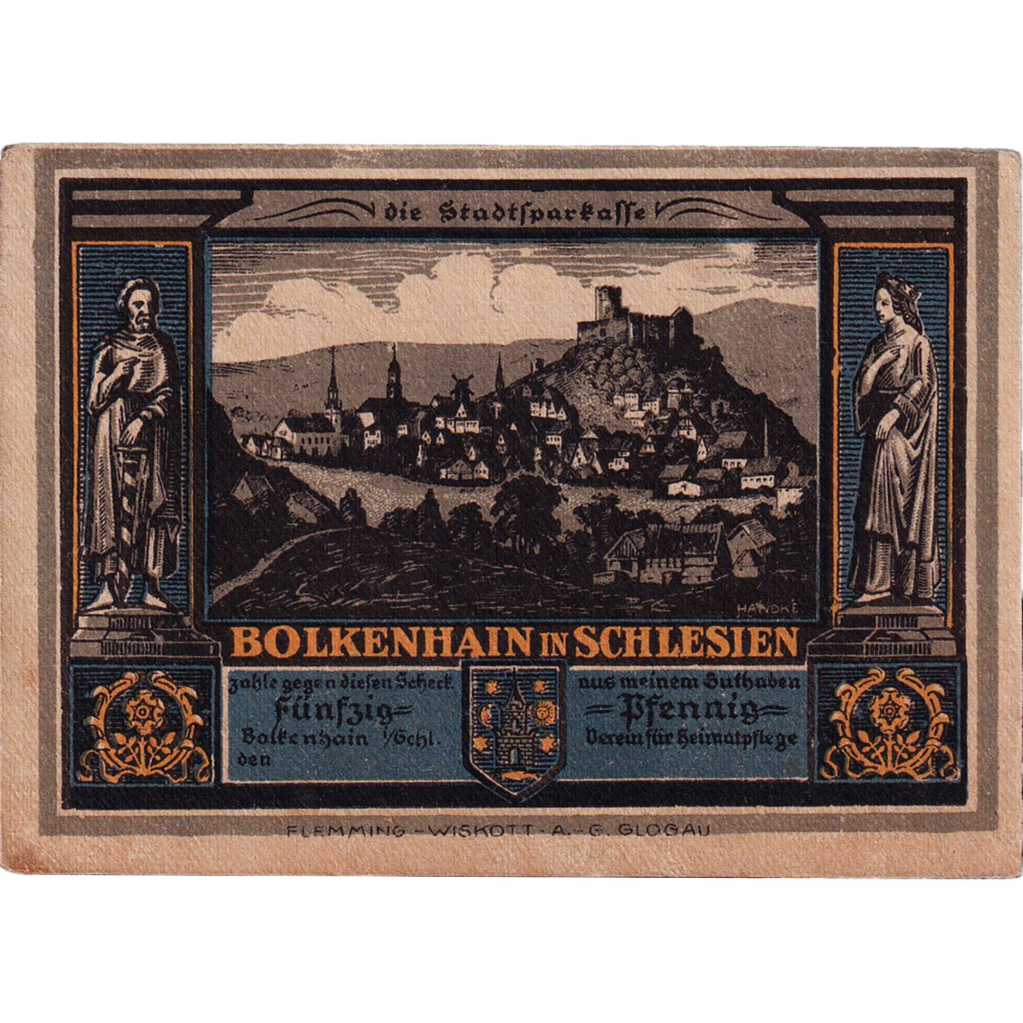 Banknote, Germany, Bolkenhain, 50 Pfennig, hiver, 1922, UNC(63), Mehl:137.1