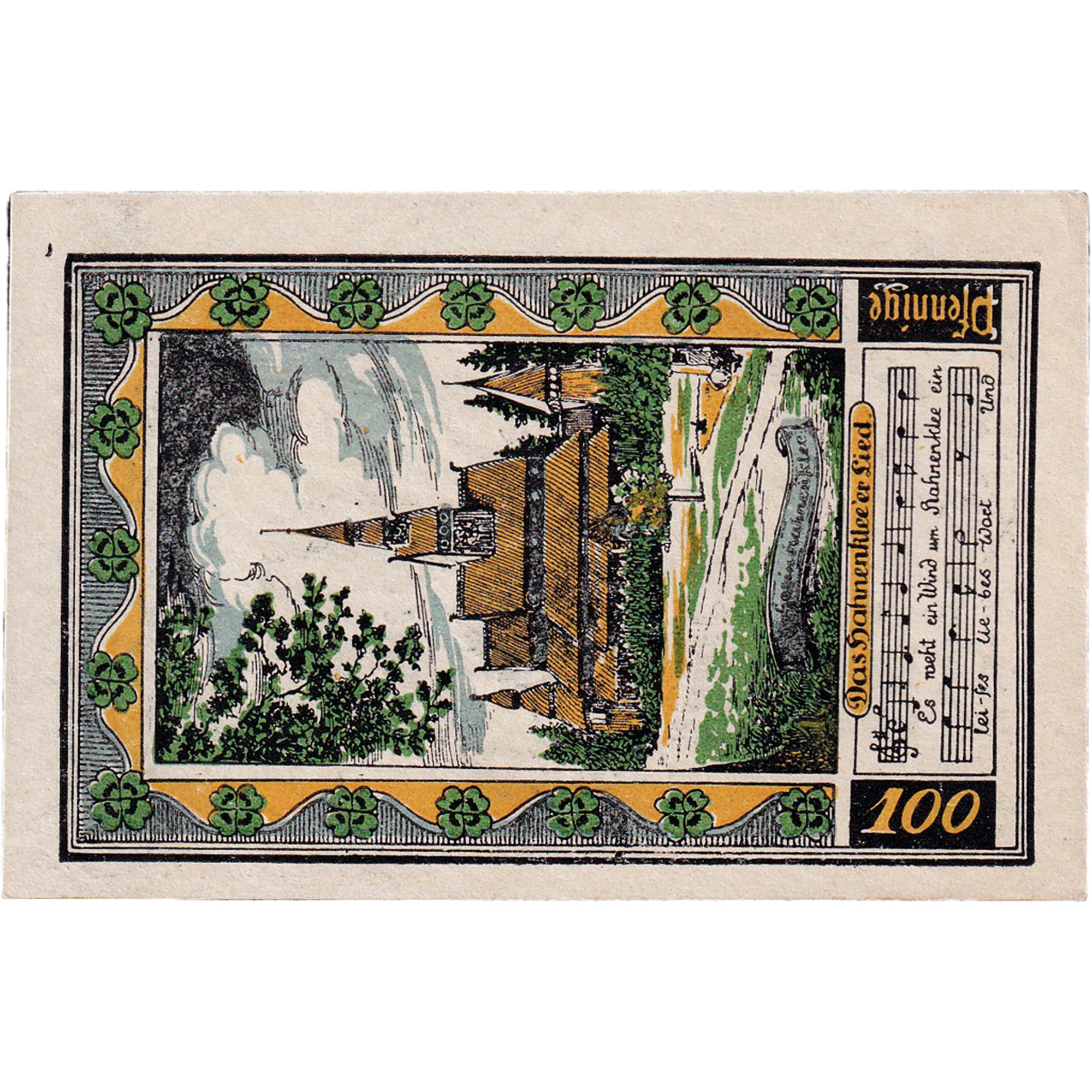 Banknote, Germany, Bockswiese, 100 Pfennig, château, 1922 UNC(63) Mehl:131.1