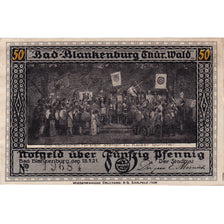 Banknote, Germany, Blankenburg, 50 Pfennig, château, 1921 UNC(63) Mehl:113.1
