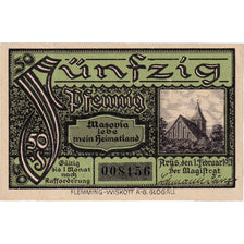 Banknote, Germany, Arys, 50 Pfennig, aigle 1921-02-01, UNC(63) Mehl:47.1a