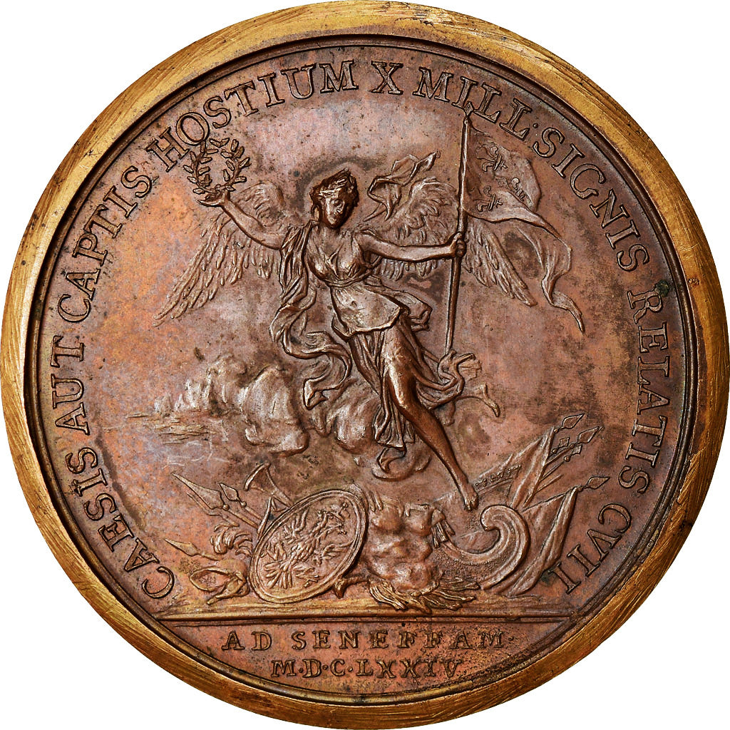 France, Medal, Louis XIV, Bataille de Seneffe, History, 1674, Mauger, Restrike