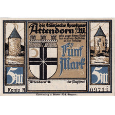 Banknote, Germany, Attendorn, 5 Mark, armée, 1922, UNC(63), Mehl:51.1c