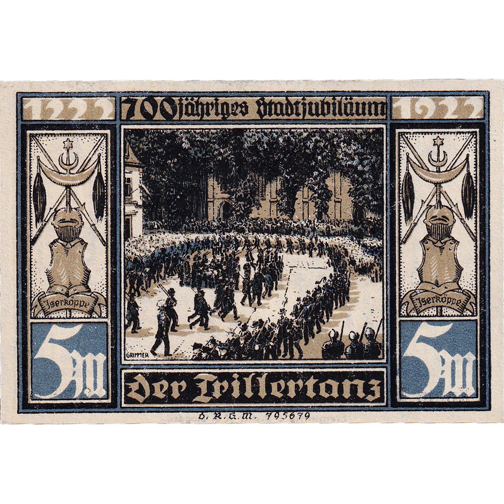 Banknote, Germany, Attendorn, 5 Mark, armée, 1922, UNC(63), Mehl:51.1c